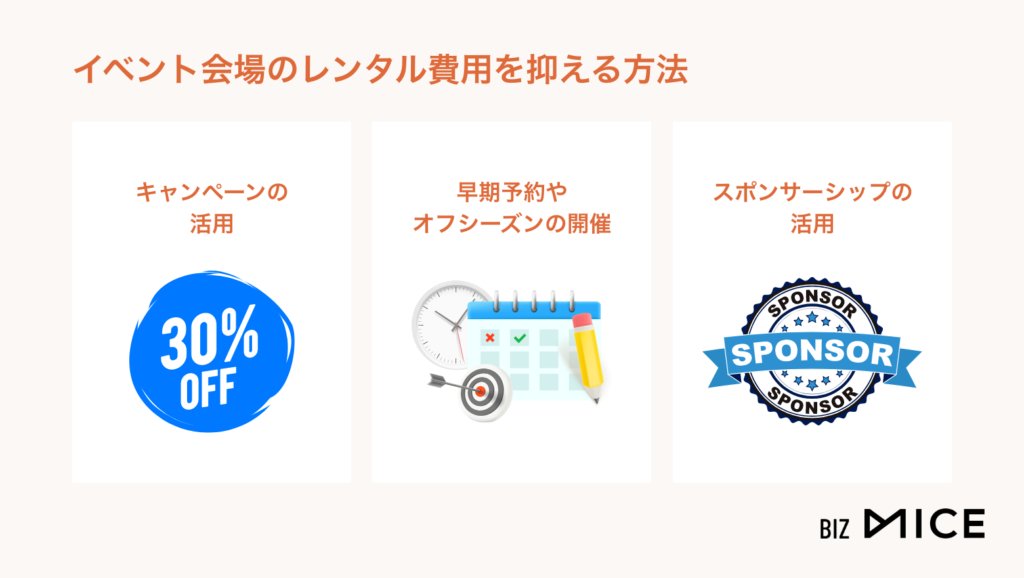 イベント会場のレンタル費用を抑える方法-BizMICE